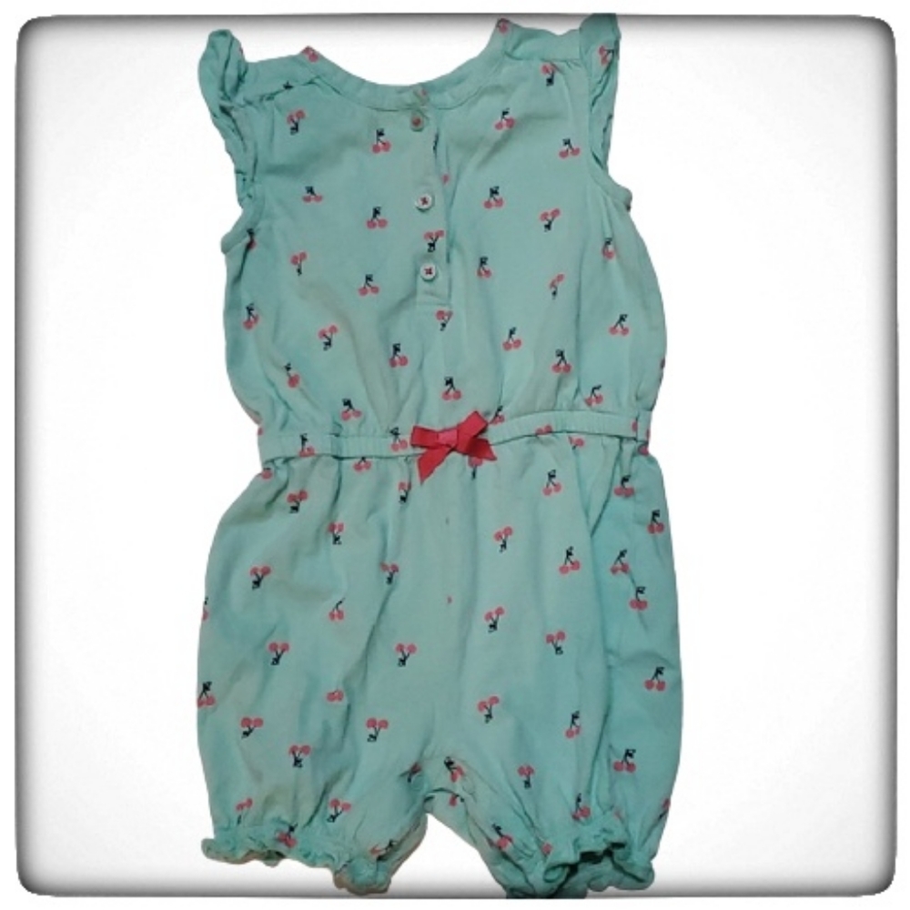 Summer Cherry Ruffled Romper Onsie-18M